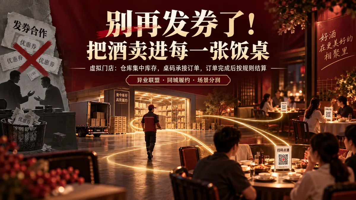 异业联盟“虚拟门店”搭建法:以仓库为圆心,把酒铺进每一张饭桌